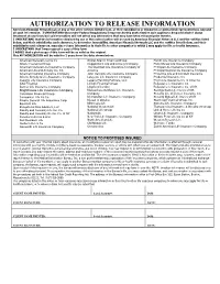 Authorization to Release Information