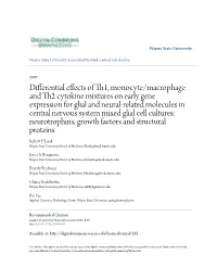 Differential Effects of Th1, Monocyte/Macrophage and Th2