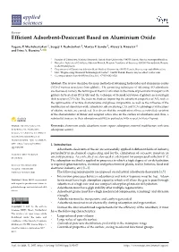 Efficient Adsorbent-Desiccant Based on Aluminium Oxide