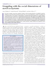 Grappling with the Social Dimensions of Novel Ecosystems