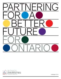 Partnering for a Better Future for Ontario