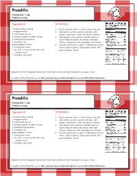 Picadillo Serving Size: 1 Cup Yield: 6 Servings