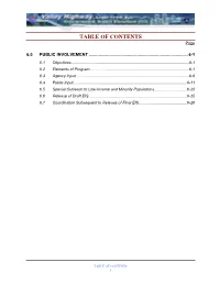 TABLE of CONTENTS Page