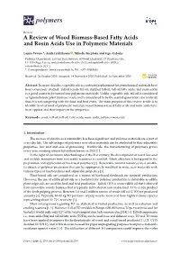 A Review of Wood Biomass-Based Fatty Acidsand Rosin Acids Use In