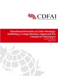 Distributed Security As Cyber Strategy: Outlining a Comprehensive Approach For