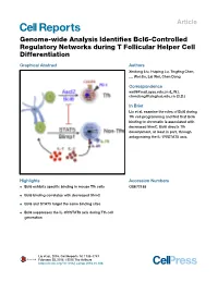 Genome-Wide Analysis Identifies Bcl6-Controlled Regulatory