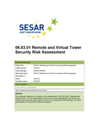 Security Assessment of the Remote Operated Tower OFA 06.03.01
