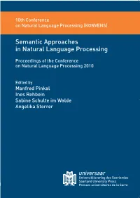 Semantic Approaches in Natural Language Processing