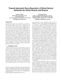Toward Automatic Reconfiguration of Robot-Sensor Networks for Urban