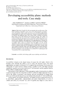 Developing Accessibility Plans: Methods and Tools