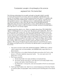 Fundamental Concepts in the Philosophy of the Universe As