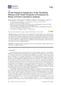 On the Statistical Significance of the Variability Minima of the Order