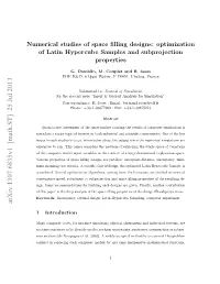 Optimization of Latin Hypercube Samples and Subprojection Properties