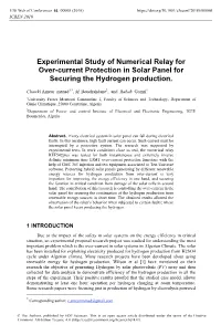 Experimental Study of Numerical Relay for Over-Current Protection in Solar Panel for Securing the Hydrogen Production