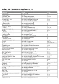 Galaxy S8 LTE(G950U1) Application List