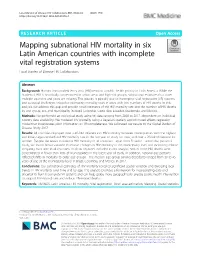 Mapping Subnational HIV Mortality in Six Latin American Countries with Incomplete Vital Registration Systems Local Burden of Disease HIV Collaborators