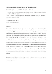 Simplified Calcium Signaling Cascade for Synaptic Plasticity Abstract