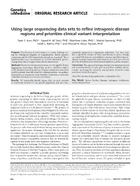 Using Large Sequencing Data Sets to Refine Intragenic Disease Regions and Prioritize Clinical Variant Interpretation
