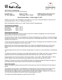 Notes About Participants in the 2005 Funai Classic …