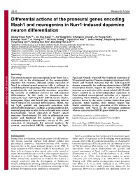 Differential Actions of the Proneural Genes Encoding Mash1 and Neurogenins in Nurr1-Induced Dopamine Neuron Differentiation