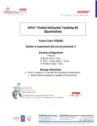 Hiper® Protein Estimation Teaching Kit (Quantitative)