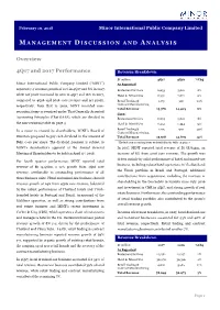 Management Discussion and Analysis