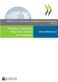 Pensions, Purchasing- Power Risk, Inflation and Indexation