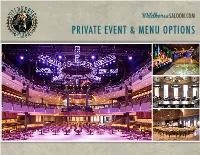 Private Event & Menu Options