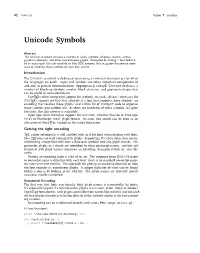 Unicode Symbols