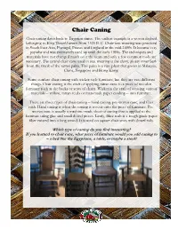Chair Caning