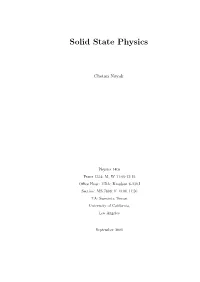 Solid State Physics
