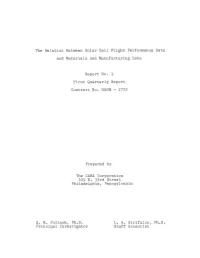 The Relation Between Solar Cell Flight Performance Data and Materials and Manufacturing Data