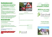 Applying for Secondary Schools. What Do You Need to Know?