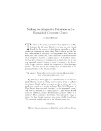 C. John Weborg, “Seeking an Interpretive Discrimen in The