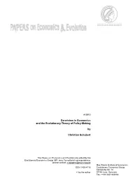 Darwinism in Economics and the Evolutionary Theory of Policy-Making