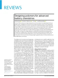 Designing Polymers for Advanced Battery Chemistries