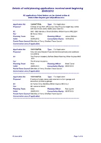 Details of Valid Planning Applications Received Week Beginning 28/05/2012