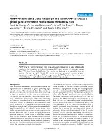 Mappfinder: Using Gene Ontology and Genmapp to Create a Global