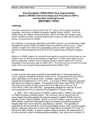 RNAV Instrument Approach Procedures (IAP's) and the New Charting Format