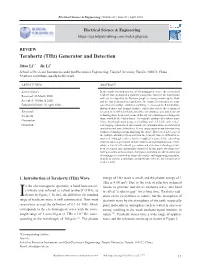 Terahertz (Thz) Generator and Detection