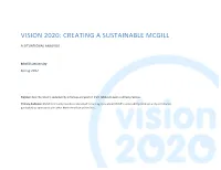 Vision 2020 : Creating a Sustainable Mcgill Situation Analysis