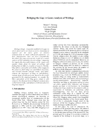 Bridging the Gap: a Genre Analysis of Weblogs