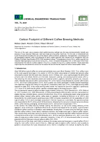 Carbon Footprint of Different Coffee Brewing Methods Matteo Cibelli, Alessio Cimini, Mauro Moresi*