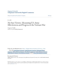 Measuring US Army Effectiveness and Progress in the Vietnam