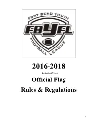 Official Flag Rules & Regulations