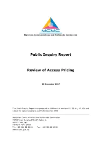 Public Inquiry Report Review of Access Pricing