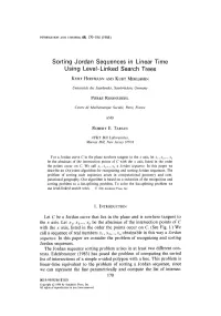 Sorting Jordan Sequences in Linear Time Using Level-Linked Search Trees
