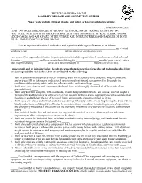 Technical Scuba Diving – Liability Release and Assumption of Risk