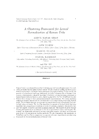 A Clustering Framework for Lexical Normalization of Roman Urdu