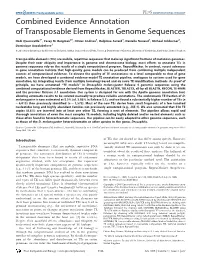 Combined Evidence Annotation of Transposable Elements in Genome Sequences